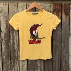 Dolce and Gabbana yellow woody woodpecker tshirt